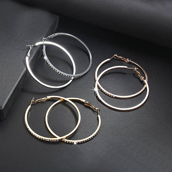 Bulk Jewelry Rhinestone-encrusted Alloy  Hoop Earrings wholesale JDC-ES-b035 Wholesale factory from China YIWU China