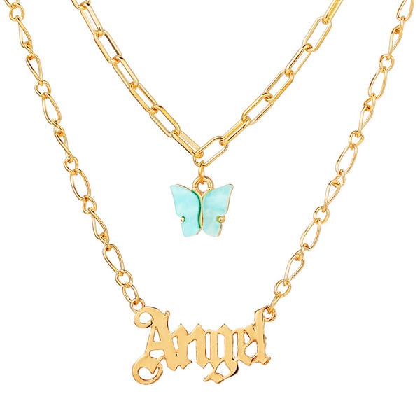 Bulk Jewelry Sale butterfly pendant necklace JDC-NE-f034 Wholesale factory from China YIWU China