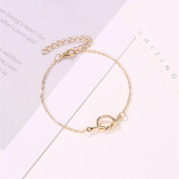 Bulk Jewelry Simple metal knotted anklet wholesale DJC-AS-d004 Wholesale factory from China YIWU China