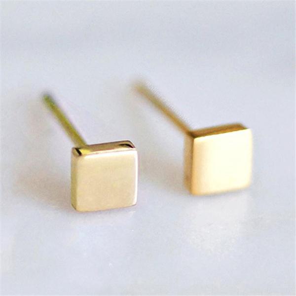 Stainless steel Gold-plated Ladies Earrings Fashion Square Earrings-JDC-ES-J013 earrings JoyasDeChina Gold Wholesale Jewelry JoyasDeChina Joyas De China