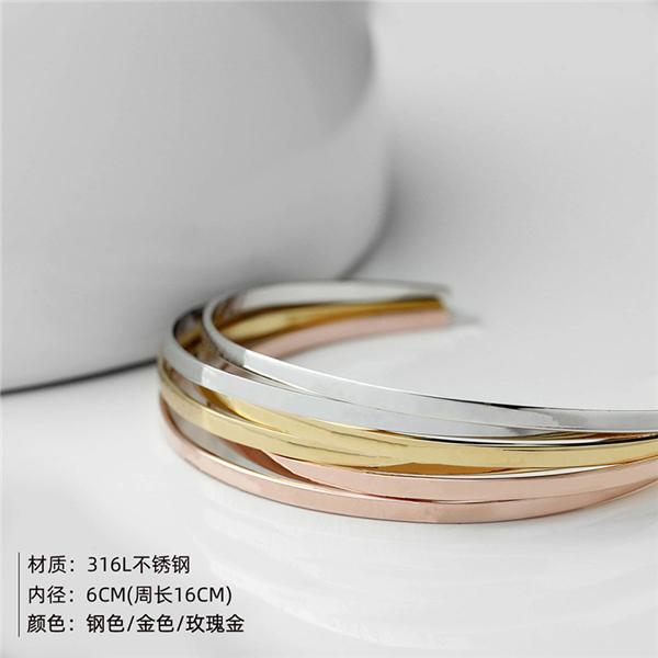 Bulk Jewelry Stainless steel open rose gold 316L bracelet wholesale JDC-BT-j004 Wholesale factory from China YIWU China