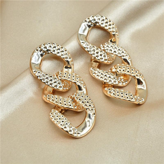 The temperament geometry of wholesale earring plastic chainJDC-ES-xc056 Earrings JoyasDeChina golden Wholesale Jewelry JoyasDeChina Joyas De China