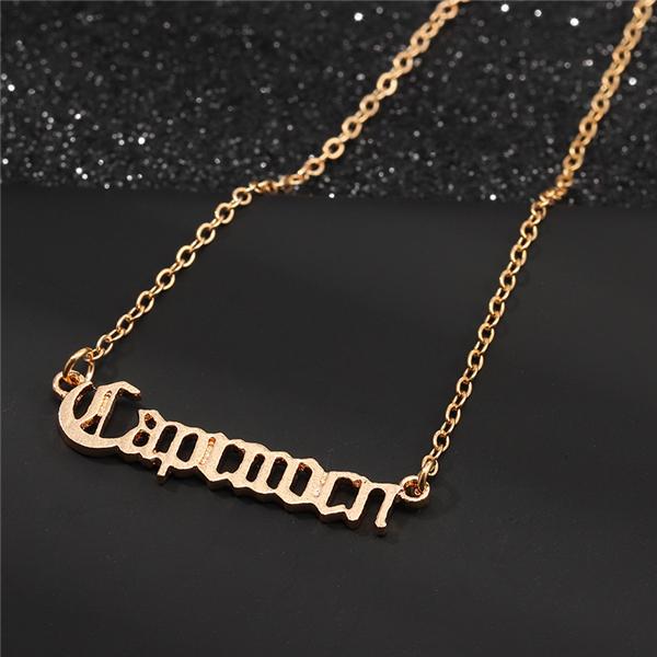 Bulk Jewelry Wholesale Twelve Constellation Necklace Vintage English Letter Necklace Wholesale JDC-RS-e001 Wholesale factory from China YIWU China