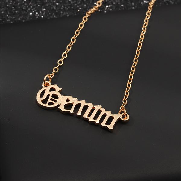 Bulk Jewelry Wholesale Twelve Constellation Necklace Vintage English Letter Necklace Wholesale JDC-RS-e001 Wholesale factory from China YIWU China