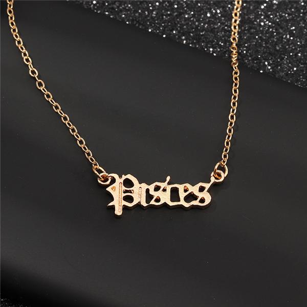 Bulk Jewelry Wholesale Twelve Constellation Necklace Vintage English Letter Necklace Wholesale JDC-RS-e001 Wholesale factory from China YIWU China