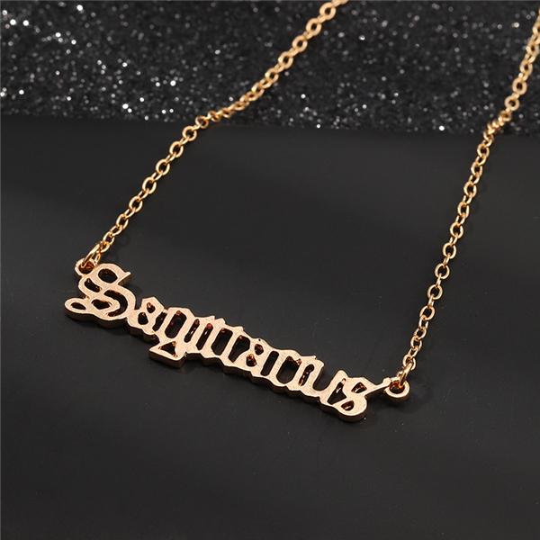 Bulk Jewelry Wholesale Twelve Constellation Necklace Vintage English Letter Necklace Wholesale JDC-RS-e001 Wholesale factory from China YIWU China