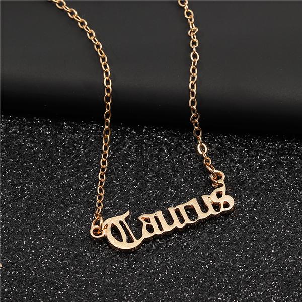 Bulk Jewelry Wholesale Twelve Constellation Necklace Vintage English Letter Necklace Wholesale JDC-RS-e001 Wholesale factory from China YIWU China