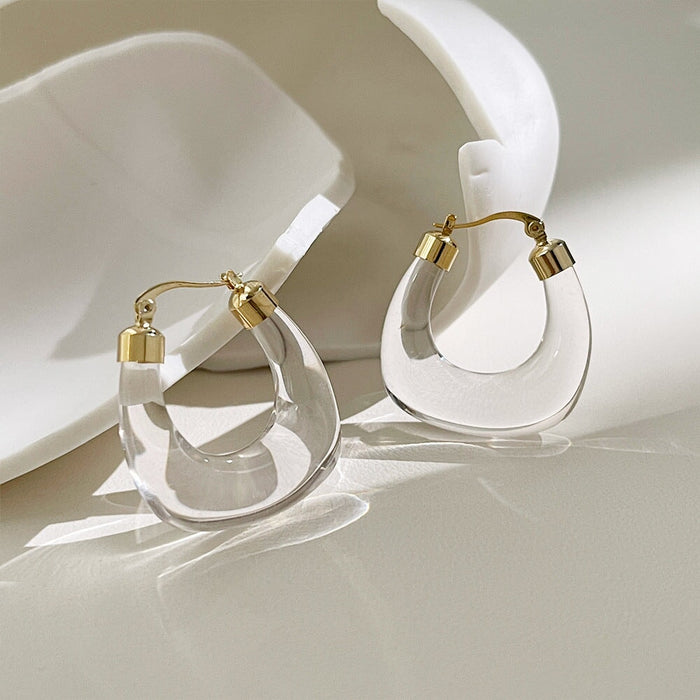 Wholesale 14K gold-plated resin earrings JDC-ES-Linh005 Earrings 麟凰 2 Wholesale Jewelry JoyasDeChina Joyas De China
