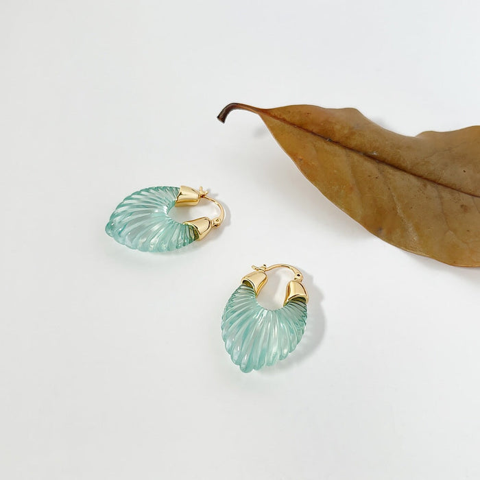 Wholesale 18K gold plated resin Earrings JDC-ES-Linh002 Earrings 麟凰 2 Wholesale Jewelry JoyasDeChina Joyas De China