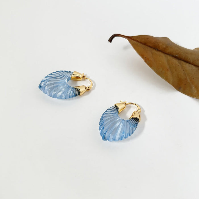 Wholesale 18K gold plated resin Earrings JDC-ES-Linh002 Earrings 麟凰 3 Wholesale Jewelry JoyasDeChina Joyas De China