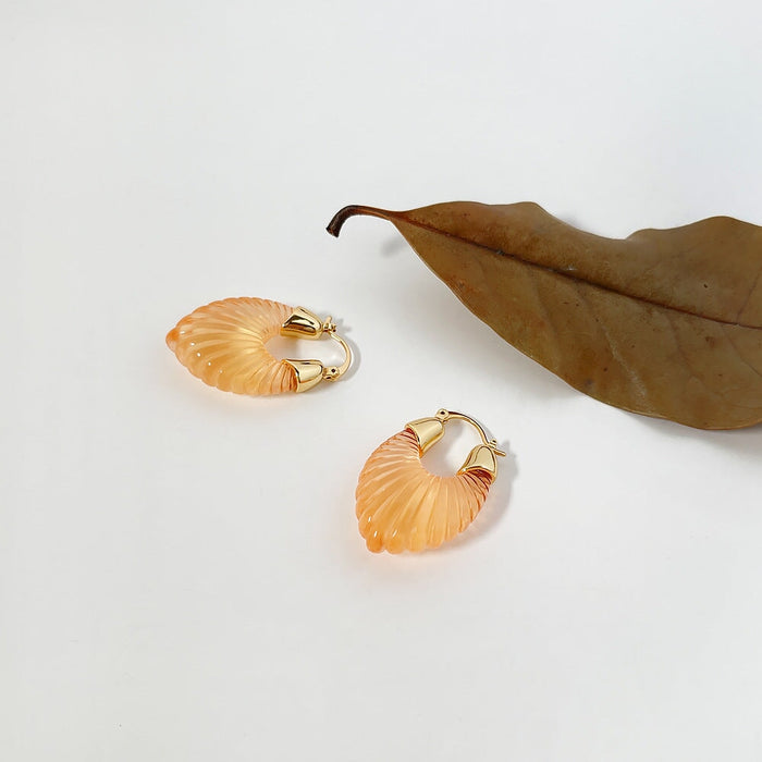 Wholesale 18K gold plated resin Earrings JDC-ES-Linh002 Earrings 麟凰 5 Wholesale Jewelry JoyasDeChina Joyas De China