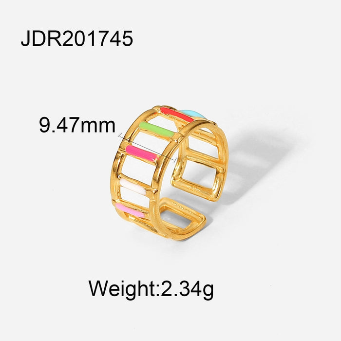 Wholesale 18K gold plated stainless steel ring JDC-RS-JD273 Rings 杰鼎 3 1 Wholesale Jewelry JoyasDeChina Joyas De China