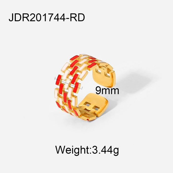 Wholesale 18K gold plated stainless steel ring JDC-RS-JD273 Rings 杰鼎 4 1 Wholesale Jewelry JoyasDeChina Joyas De China