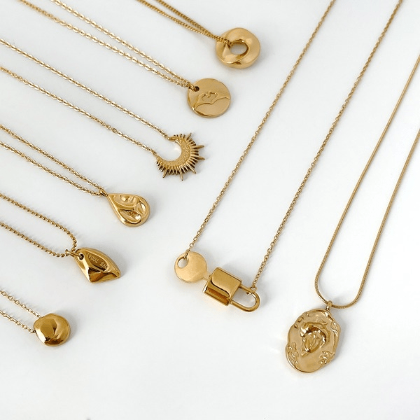 Wholesale 18K gold plated titanium steel necklace JDC-NE-Linh003 necklaces 麟凰 Wholesale Jewelry JoyasDeChina Joyas De China