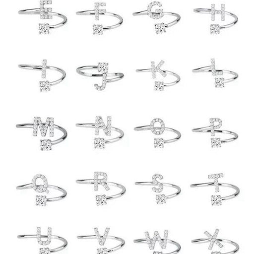 Wholesale 26 letter opening diamond ring JDC-RS-NS007 Rings 尼森 Wholesale Jewelry JoyasDeChina Joyas De China