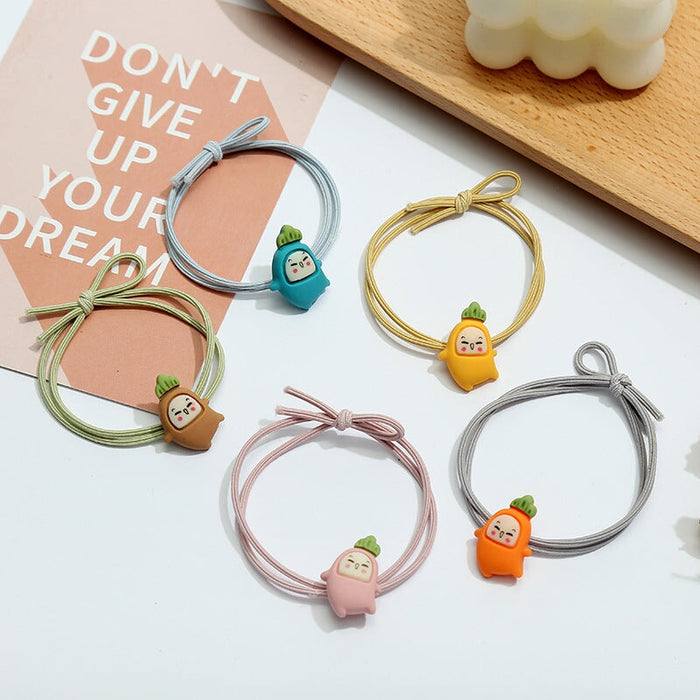 Wholesale 5PCS/PACK Poached Egg Cartoon Hair Rope JDC-HS-ZY002 Hair Scrunchies 紫芸 color/20 5PCS/PACK Wholesale Jewelry JoyasDeChina Joyas De China