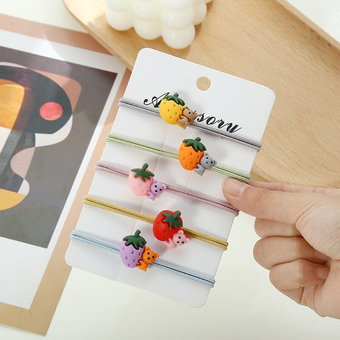Wholesale 5PCS/PACK Poached Egg Cartoon Hair Rope JDC-HS-ZY002 Hair Scrunchies 紫芸 color/3 5PCS/PACK Wholesale Jewelry JoyasDeChina Joyas De China