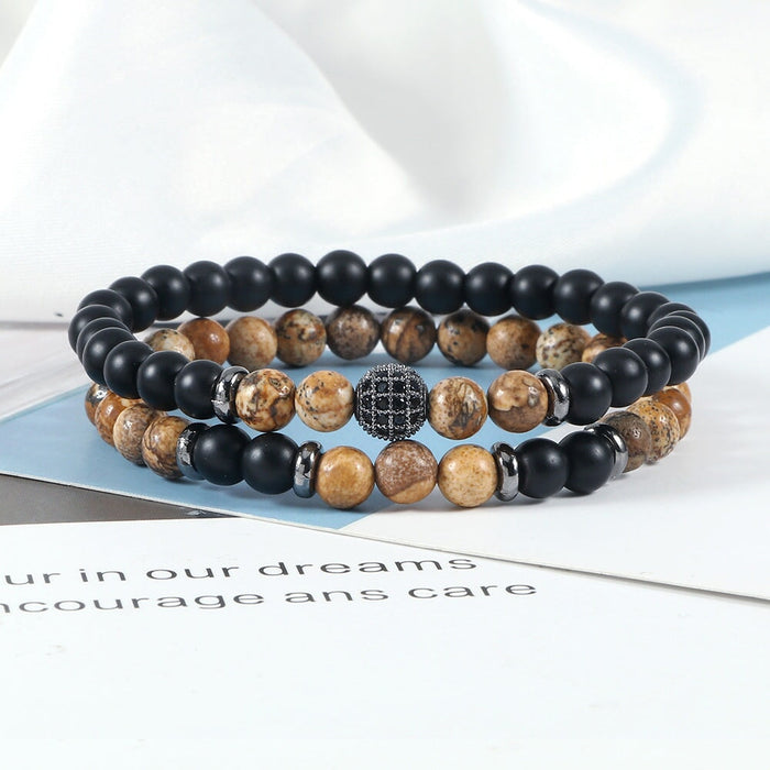 Wholesale 6mm Oiled Stone Beaded Bracelet JDC-BT-JiuJ017 Bracelet 九江 Wholesale Jewelry JoyasDeChina Joyas De China
