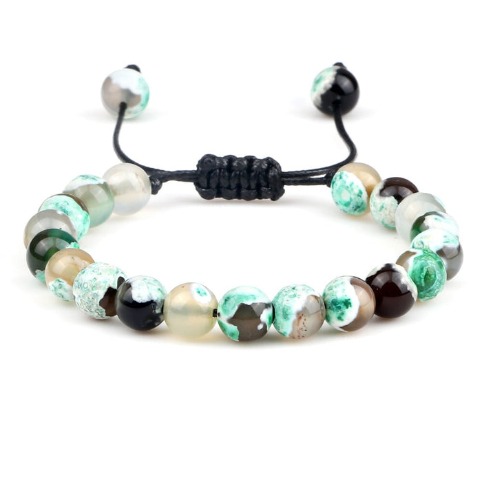 Wholesale 8mm Beaded Agate Bracelet JDC-BT-JiuJ025 Bracelet 九江 green Wholesale Jewelry JoyasDeChina Joyas De China