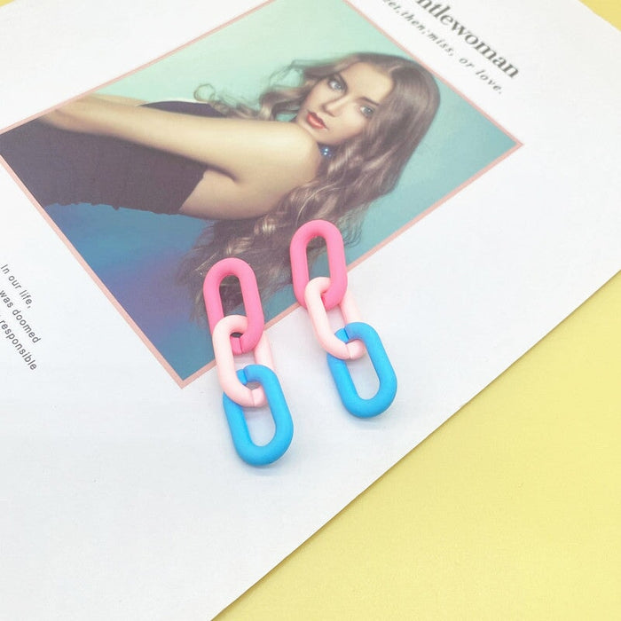 Wholesale 925 Silver Needle Acrylic Color Earrings JDC-ES-XC338 Earrings 夏晨 Wholesale Jewelry JoyasDeChina Joyas De China