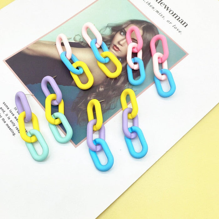 Wholesale 925 Silver Needle Acrylic Color Earrings JDC-ES-XC338 Earrings 夏晨 Wholesale Jewelry JoyasDeChina Joyas De China