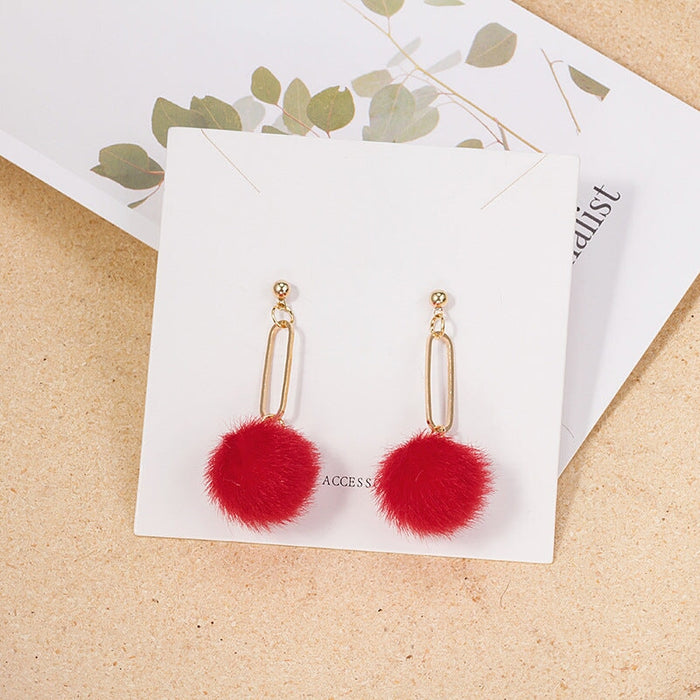 Wholesale 925 Silver Needle Candy Color Cute Hairball Earrings JDC-ES-GSMDD018 Earrings 萌豆豆 Wholesale Jewelry JoyasDeChina Joyas De China
