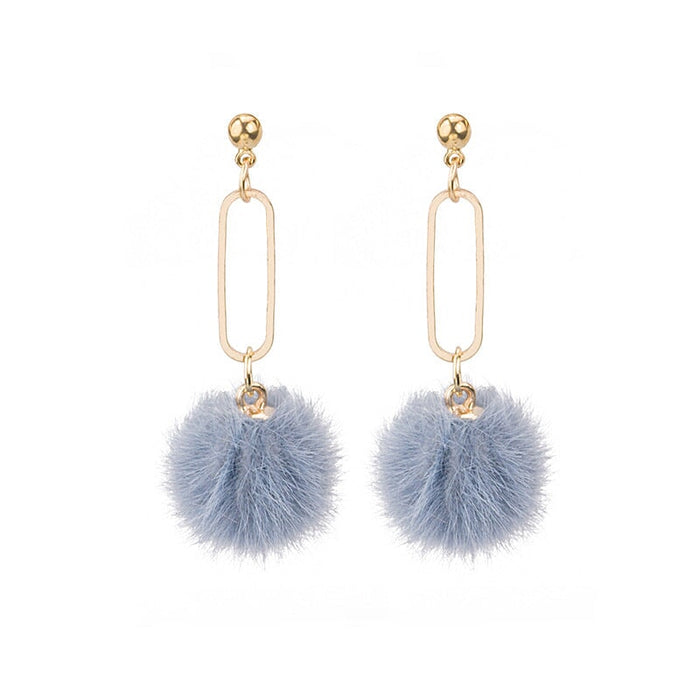 Wholesale 925 Silver Needle Candy Color Cute Hairball Earrings JDC-ES-GSMDD018 Earrings 萌豆豆 Wholesale Jewelry JoyasDeChina Joyas De China