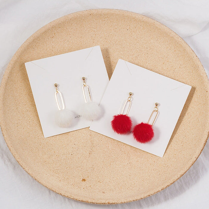 Wholesale 925 Silver Needle Candy Color Cute Hairball Earrings JDC-ES-GSMDD018 Earrings 萌豆豆 Wholesale Jewelry JoyasDeChina Joyas De China