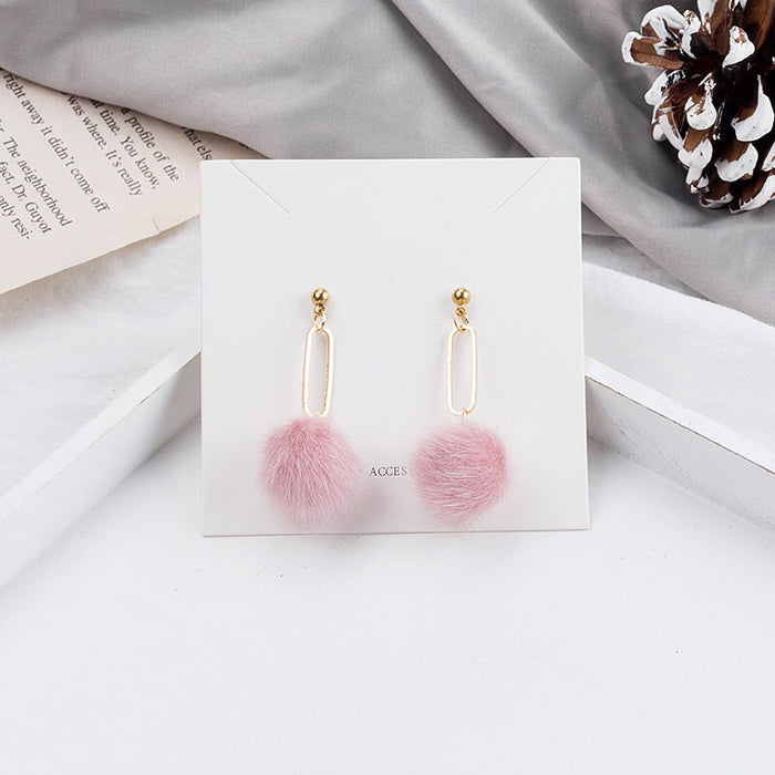 Wholesale 925 Silver Needle Candy Color Cute Hairball Earrings JDC-ES-GSMDD018 Earrings 萌豆豆 Wholesale Jewelry JoyasDeChina Joyas De China