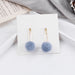 Wholesale 925 Silver Needle Candy Color Cute Hairball Earrings JDC-ES-GSMDD018 Earrings 萌豆豆 E2394-4 blue Wholesale Jewelry JoyasDeChina Joyas De China