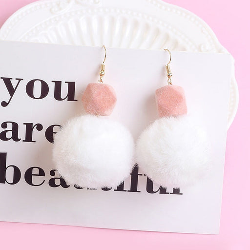 Wholesale 925 Silver Needle Cloth Hairball Earrings JDC-ES-GSMDD017 Earrings 萌豆豆 Wholesale Jewelry JoyasDeChina Joyas De China