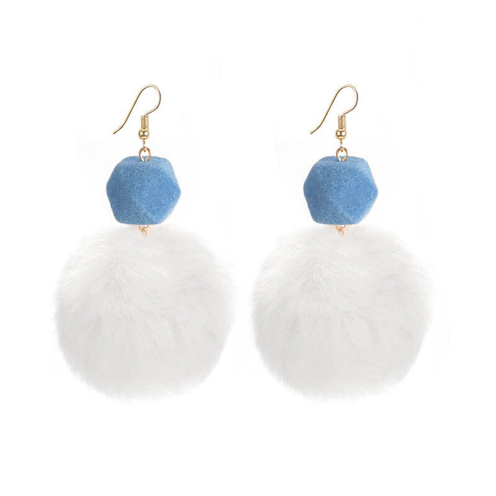 Wholesale 925 Silver Needle Cloth Hairball Earrings JDC-ES-GSMDD017 Earrings 萌豆豆 Wholesale Jewelry JoyasDeChina Joyas De China