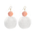 Wholesale 925 Silver Needle Cloth Hairball Earrings JDC-ES-GSMDD017 Earrings 萌豆豆 E2318-1 pink Wholesale Jewelry JoyasDeChina Joyas De China