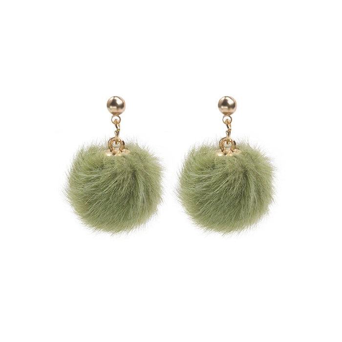 Wholesale 925 Silver Needle Hair Ball Earrings JDC-ES-GSMDD020 Earrings 萌豆豆 Wholesale Jewelry JoyasDeChina Joyas De China