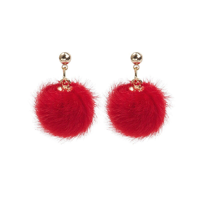 Wholesale 925 Silver Needle Hair Ball Earrings JDC-ES-GSMDD020 Earrings 萌豆豆 Wholesale Jewelry JoyasDeChina Joyas De China