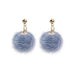 Wholesale 925 Silver Needle Hair Ball Earrings JDC-ES-GSMDD020 Earrings 萌豆豆 E2430-1 blue Wholesale Jewelry JoyasDeChina Joyas De China