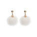 Wholesale 925 Silver Needle Hair Ball Earrings JDC-ES-GSMDD020 Earrings 萌豆豆 E2430-2 white Wholesale Jewelry JoyasDeChina Joyas De China