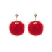 Wholesale 925 Silver Needle Hair Ball Earrings JDC-ES-GSMDD020 Earrings 萌豆豆 E2430-6 red Wholesale Jewelry JoyasDeChina Joyas De China