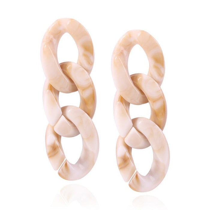 Wholesale 925 Silver Post Chain Acrylic Earrings JDC-ES-XC342 Earrings 夏晨 beige Wholesale Jewelry JoyasDeChina Joyas De China