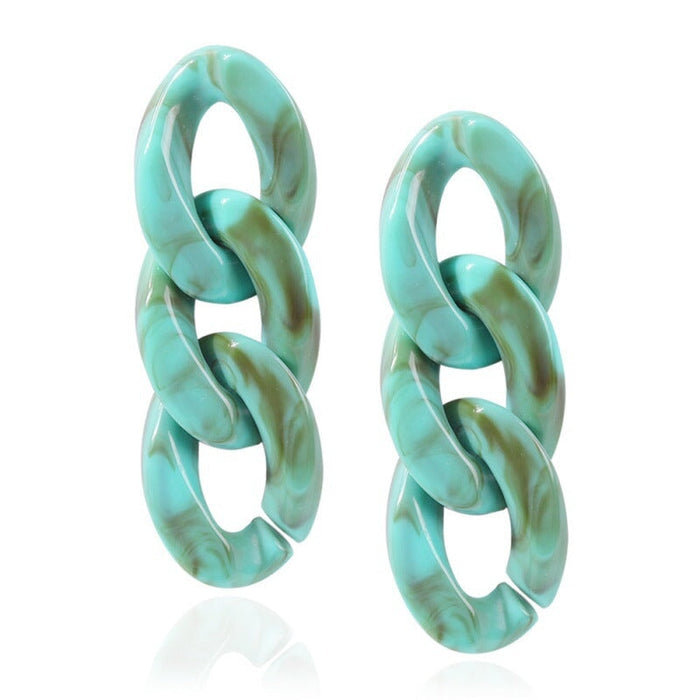 Wholesale 925 Silver Post Chain Acrylic Earrings JDC-ES-XC342 Earrings 夏晨 green Wholesale Jewelry JoyasDeChina Joyas De China