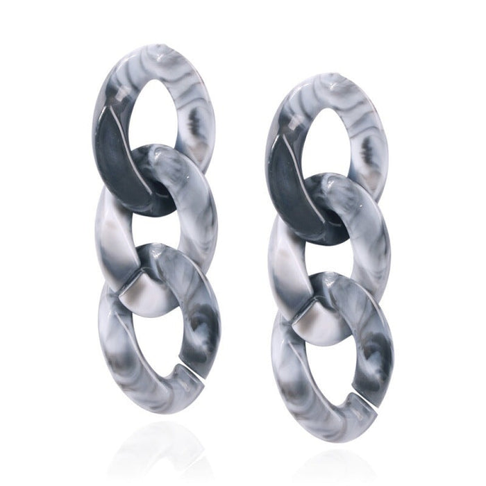 Wholesale 925 Silver Post Chain Acrylic Earrings JDC-ES-XC342 Earrings 夏晨 grey Wholesale Jewelry JoyasDeChina Joyas De China