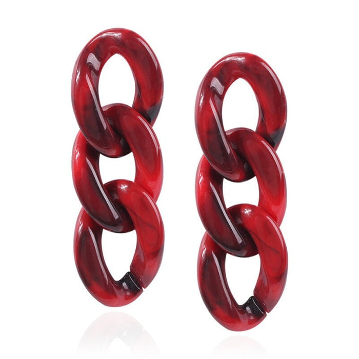 Wholesale 925 Silver Post Chain Acrylic Earrings JDC-ES-XC342 Earrings 夏晨 red Wholesale Jewelry JoyasDeChina Joyas De China