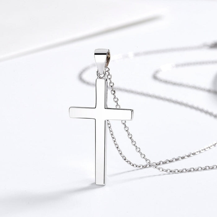 Wholesale 925 Sterling Silver Cross Necklace JDC-NE-ChengC001 Necklaces 成川 Wholesale Jewelry JoyasDeChina Joyas De China