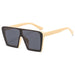 Wholesale AC Lens Plastic Large Square Sunglasses JDC-SG-XinS009 Sunglasses 星尚 beige Wholesale Jewelry JoyasDeChina Joyas De China
