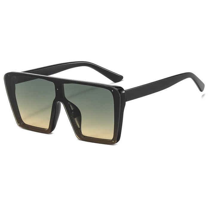 Wholesale AC Lens Plastic Large Square Sunglasses JDC-SG-XinS009 Sunglasses 星尚 green yellow Wholesale Jewelry JoyasDeChina Joyas De China