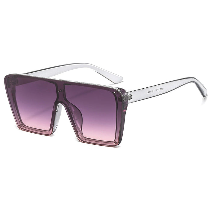 Wholesale AC Lens Plastic Large Square Sunglasses JDC-SG-XinS009 Sunglasses 星尚 grey pink Wholesale Jewelry JoyasDeChina Joyas De China