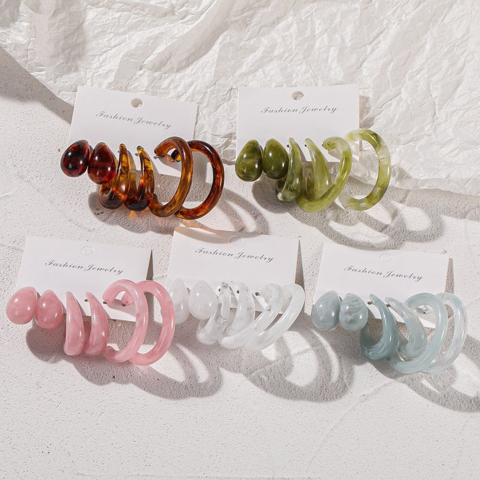 Wholesale Acetate Plate Earrings Letter Alloy Earrings JDC-ES-F006 Earrings 韩之尚 Wholesale Jewelry JoyasDeChina Joyas De China