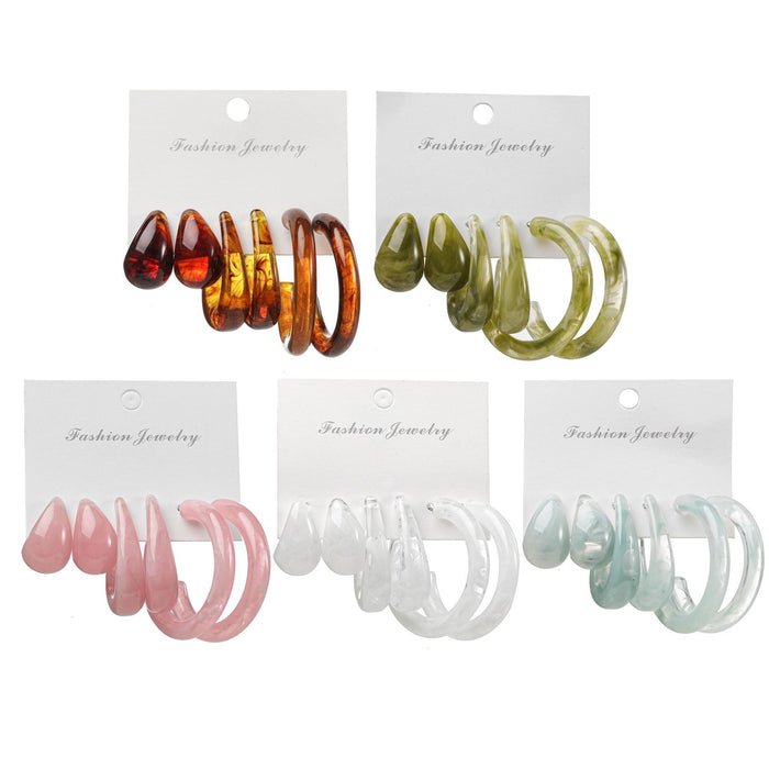 Wholesale Acetate Plate Earrings Letter Alloy Earrings JDC-ES-F006 Earrings 韩之尚 Wholesale Jewelry JoyasDeChina Joyas De China