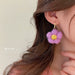 Wholesale Acrylic Alloy Felt Flower Smiley Earrings JDC-ES-BY186 Earrings 宝钰 Wholesale Jewelry JoyasDeChina Joyas De China