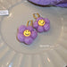 Wholesale Acrylic Alloy Felt Flower Smiley Earrings JDC-ES-BY186 Earrings 宝钰 Wholesale Jewelry JoyasDeChina Joyas De China